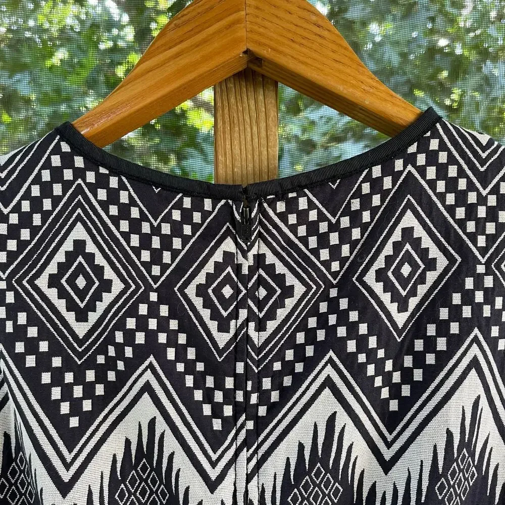 J.Crew Women's Black & White Printed Sleeveless Sheath Dress Size 0
